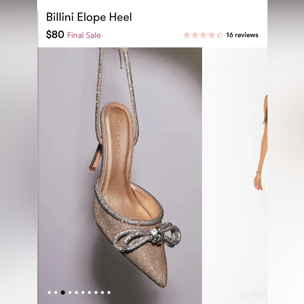 Billini Elope Heel in Glittering Gold